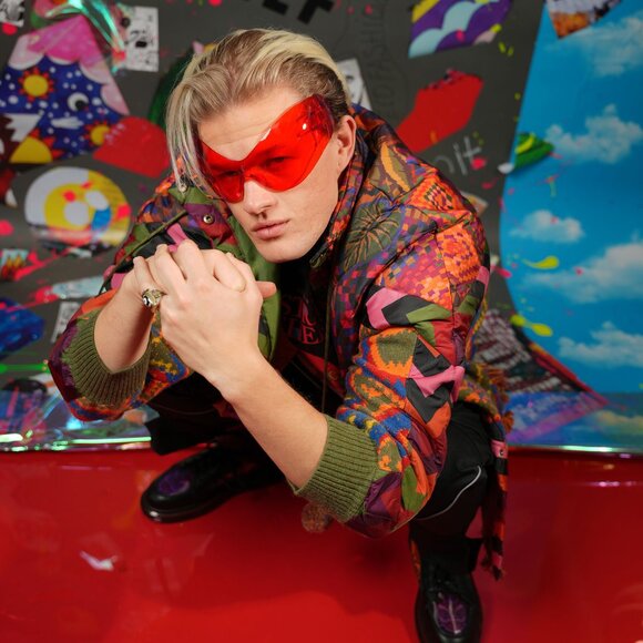 Farm Rio Patchwork Tapestry Puffer Coat – Unisex Statement Jacket, Size M - Picture 4 of 11